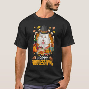 Happy Poodlesgiving Pilgrim Poodle Dog Türkei als T-Shirt