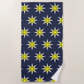 Happy Positive Magic Sun Pattern Beach Handtuch (Vorderseite)