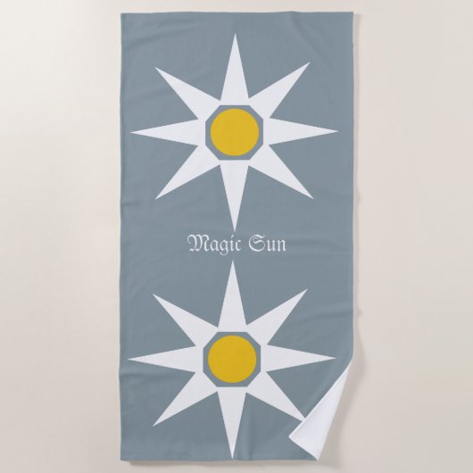 Happy Positive Magic Sun Pattern Beach Handtuch (Vorderseite)