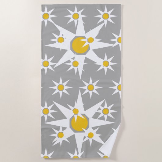Happy Positive Magic Sun Pattern Beach Handtuch (Vorderseite)