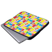 Happy Positive Vibes Blocks Laptop Sleeve (Vorne Knopf)