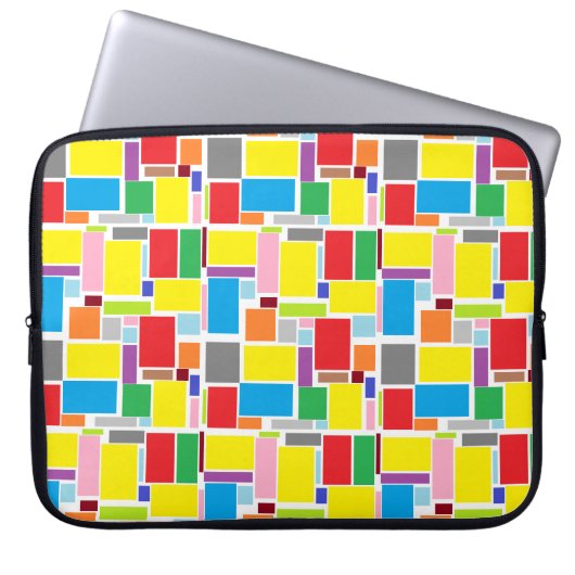 Happy Positive Vibes Blocks Laptop Sleeve (Vorderseite)