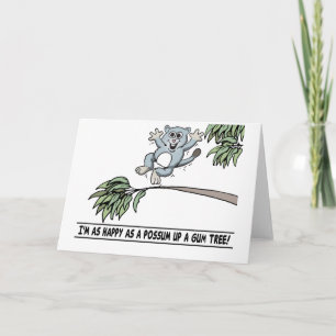 happy possum greeting card karte