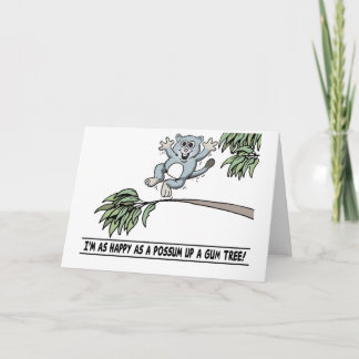 happy possum greeting card karte