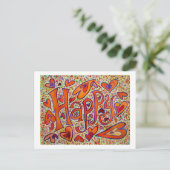 Happy Postcard Postkarte (Stehend Vorderseite)
