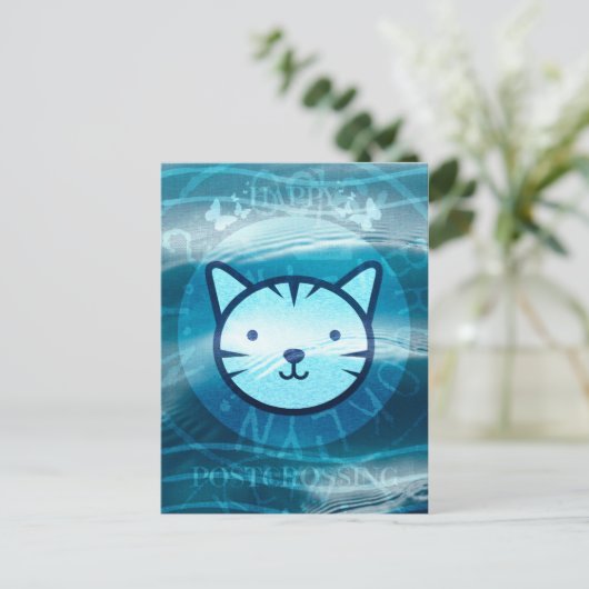 Happy Postcross Kitty Postkarte (Stehend Vorderseite)