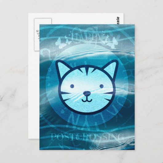 Happy Postcross Kitty Postkarte (Vorne/Hinten)