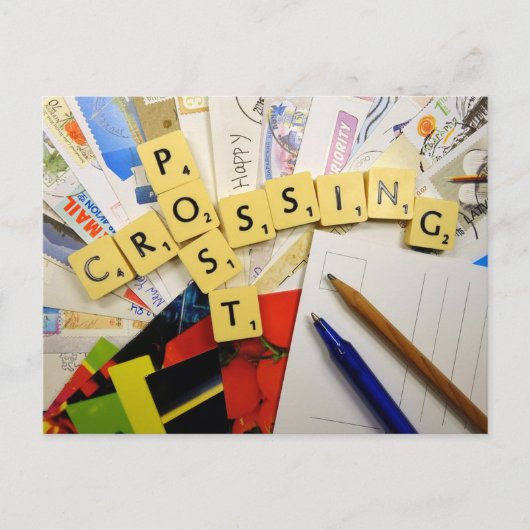 Happy Postcross-Kreuzworträtkarte Postkarte (Vorderseite)