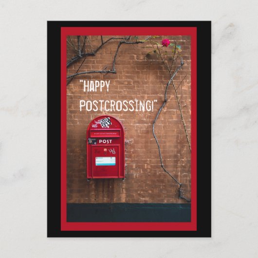 Happy Postcross Red Mailbox Postcard Postkarte (Vorderseite)