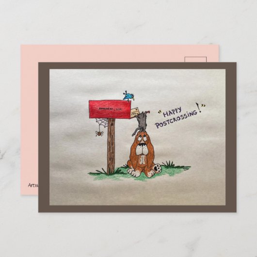 Happy Postcross Tiere Postkarte (Vorne/Hinten)
