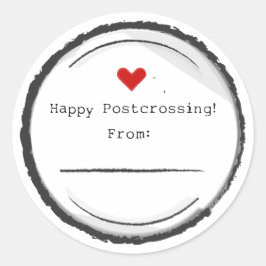 Happy Postcrossing postcard stickers