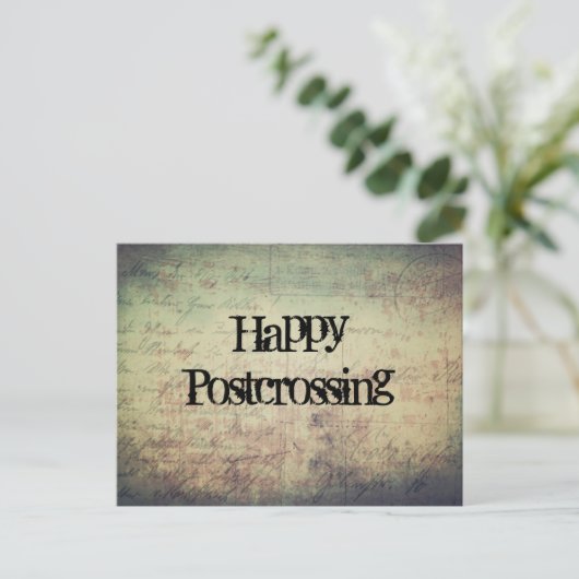 Happy Postcrossing Postkarte (Stehend Vorderseite)