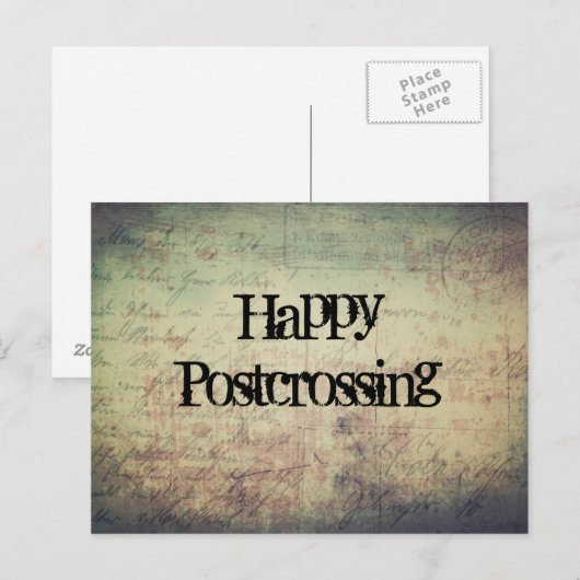 Happy Postcrossing Postkarte (Vorne/Hinten)