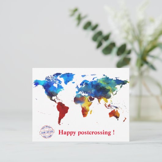Happy postcrossing! postkarte (Stehend Vorderseite)