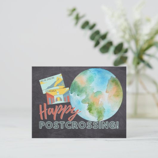 Happy Postcrossing Postkarte (Stehend Vorderseite)