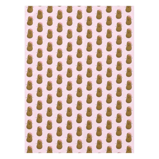 Happy Potato Girl Tablecloth Tischdecke (Vorderseite)