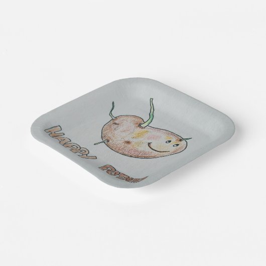 Happy Potato Paper Plate Pappteller (Gewinkelt)