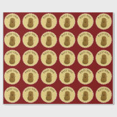 Happy Potato Party Time Deep Red Geschenkpapier (Flach)