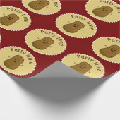 Happy Potato Party Time Deep Red Geschenkpapier (Ecke)