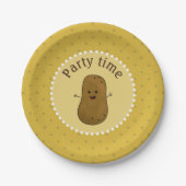 Happy Potato Party Time Pappteller (Vorderseite)