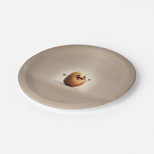 Happy Potato Party Time Pappteller (Schrägansicht)