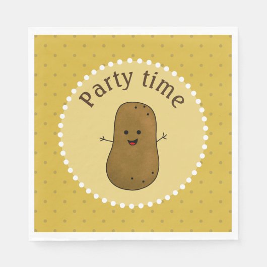Happy Potato Party Time Serviette (Vorderseite)