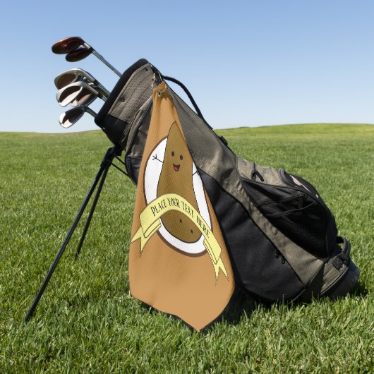 Happy Potato Personalisiert Golfhandtuch (Gras)