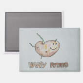 Happy Potato Rectangle Magnet (Vorderseite/Rückseite)