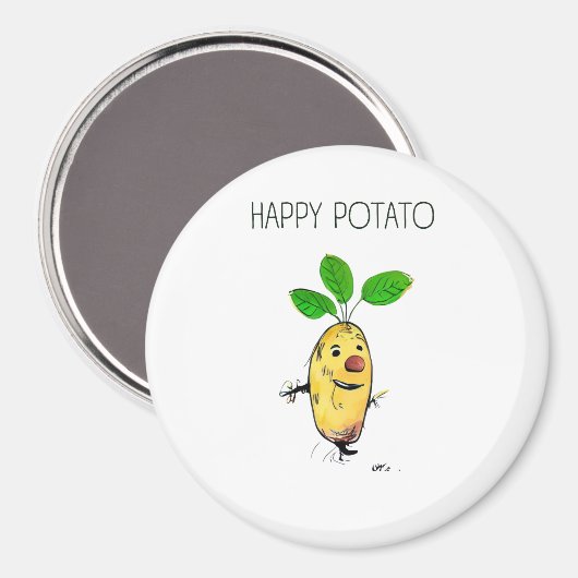 Happy Potato T - Shirt Magnet (Vorderseite/Rückseite)