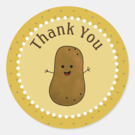 Happy Potato Vielen Dank Runder Aufkleber