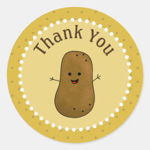 Happy Potato Vielen Dank Runder Aufkleber