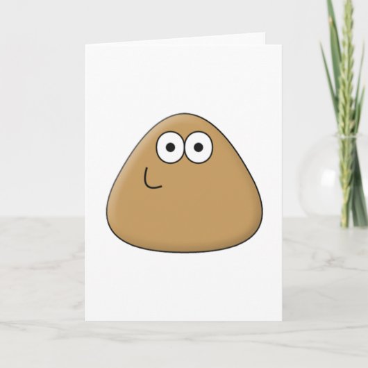 Happy Pou - Grußkarte vertikal Karte (Vorderseite)