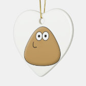 Happy Pou - Herzdekoration Keramik Ornament (Links)