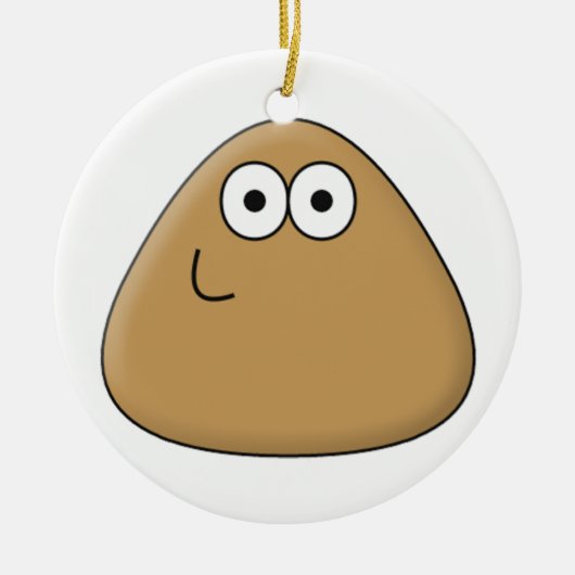 Happy Pou - Rundschmuck Keramikornament (Vorne)