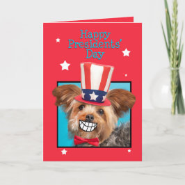 Happy Präsidenten Day Patriotic Yorkie Dog Feiertagskarte