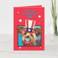 Happy Präsidenten Day Patriotic Yorkie Dog