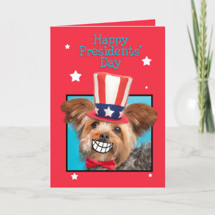 Happy Präsidenten Day Patriotic Yorkie Dog Feiertagskarte