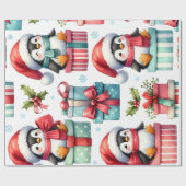 Happy Present Pinguins Wrapping Paper Geschenkpapier (Flach)
