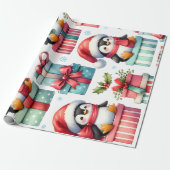 Happy Present Pinguins Wrapping Paper Geschenkpapier (Ungerollt)