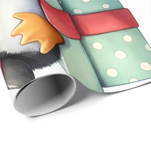 Happy Present Pinguins Wrapping Paper Geschenkpapier (Rolleneckpunkt)