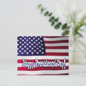 Happy President'Day American Flag Postcard Postkarte (Stehend Vorderseite)