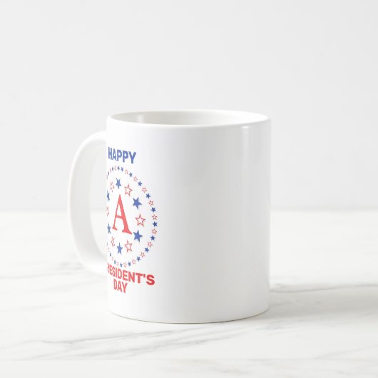 Happy President's day custom monogram Kaffeetasse (Vorderseite Links)