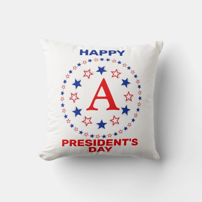 Happy President's day custom monogram Kissen (Vorderseite)