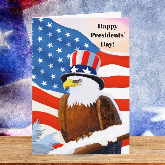 Happy Presidents' Day Patriotic Bald Eagle Karte