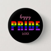 Happy Pride 20xx Benutzerdefinierter Text mit benu Button (Vorderseite)