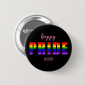 Happy Pride 20xx Benutzerdefinierter Text mit benu Button (Vorne & Hinten)