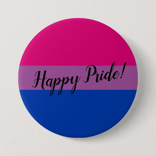 Happy Pride Bisexual Flag Button (Vorderseite)