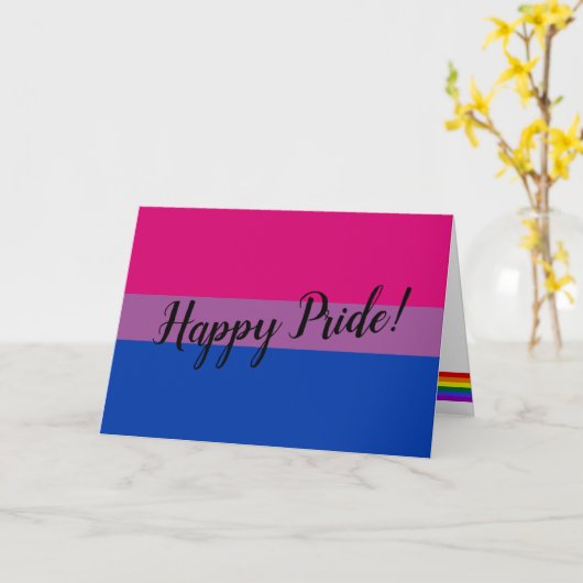 Happy Pride Bisexual Flag Karte (Gelbe Blume)