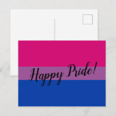 Happy Pride Bisexual Flag Postkarte (Vorne/Hinten)