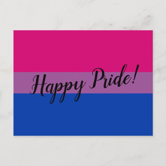 Happy Pride Bisexual Flag Postkarte (Vorderseite)